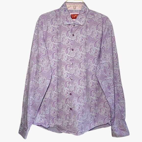 Consequence Tonal City Paisley Dress Shirt in Lavender Men’s L - Picture 1 of 6